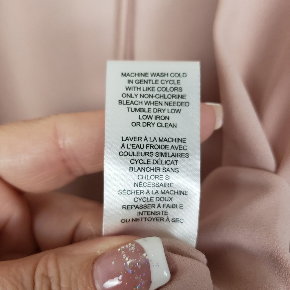 T Tahari 1X Ruffled Wrist Peasant Top Blush Pink Office Feminine Spring Career - Picture 5 of 8